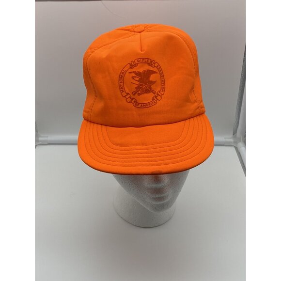 NRA Blaze Orange Vintage Adjustable Baseball Cap Hat Snap-back 90's - Picture 9 of 14